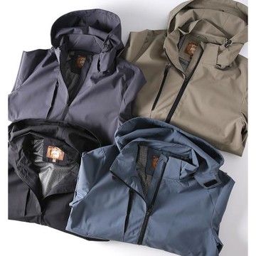 機能工裝口袋！戶外三防面料！春秋男士連帽抗撕裂沖鋒衣夾克外套