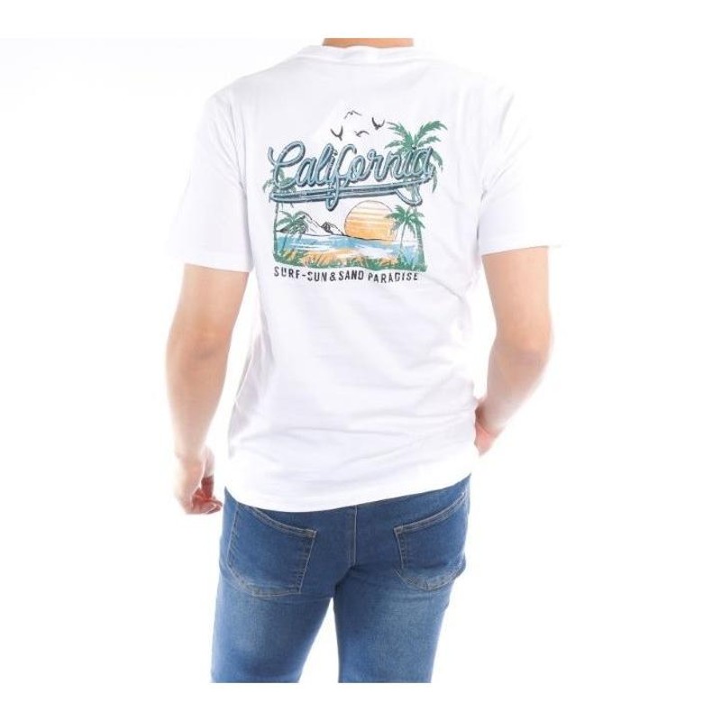 BARCEDOS】Californiaバックプリント半袖Tシャツ LL(チェスト104〜112) ホワイト 22566W | LINEブランドカタログ