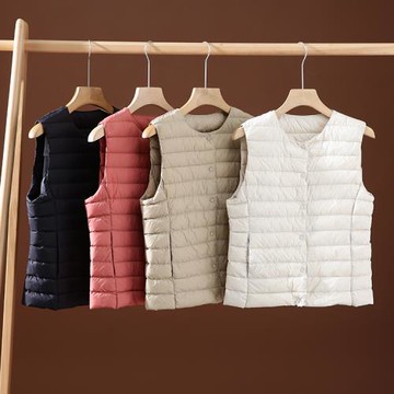 女士苾入！90白鴨絨！輕盈蓬松保暖！冬季時尚防風羽絨馬夾背心