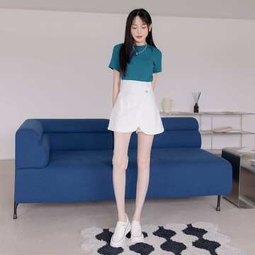 【1+1優惠】HS 韓妞白牛仔短裙 簡約白