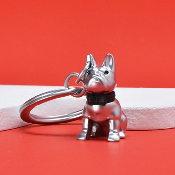 【Metalmorphose】MTM銀色鬥牛犬鑰匙圈 狗/吊飾/禮品/寵物