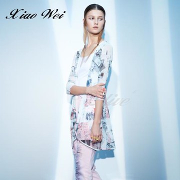 CHENG DA 春夏專櫃精品時尚流行長版外罩衫 NO.020906