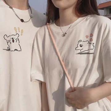 roora情侶夏季2023新款小眾高級感重磅厚實純棉情侶短袖全棉t恤