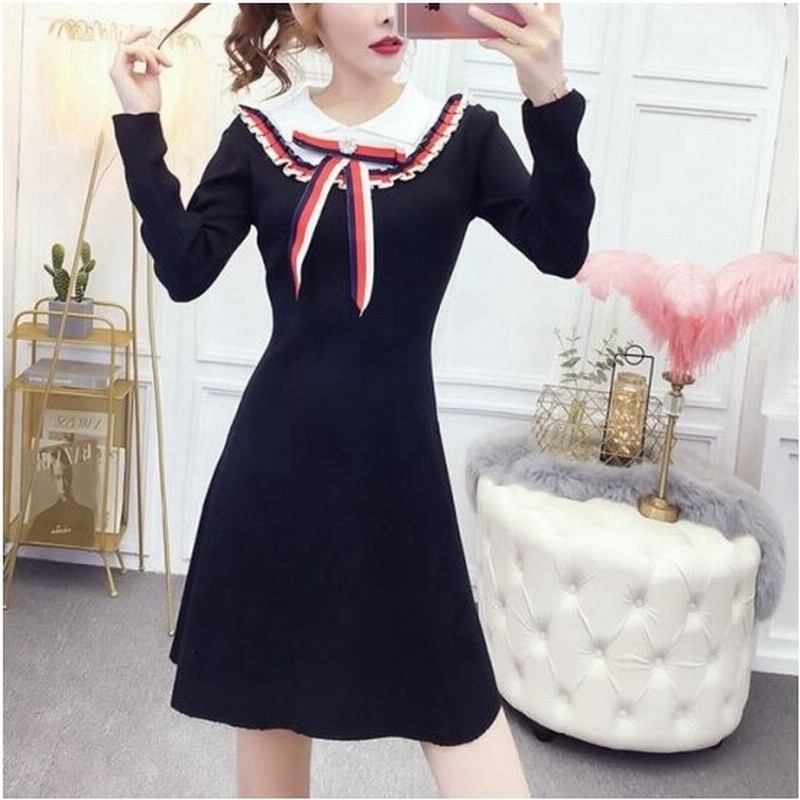 ロングワンピース ワンピ 韓国 コーデ きれいめ 冬 秋冬 秋 40代 30代 ミニ丈 長袖 無地 ラウンドネック Aライン 黒 白 フレアスカート おしゃれ カジュアル 通販 Lineポイント最大get Lineショッピング