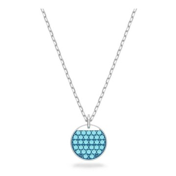 【SWAROVSKI】藍色水晶圓型墜鍊