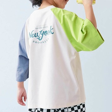 日本 devirock - 防污抗UV 高機能五分袖上衣-淺綠x白x藍