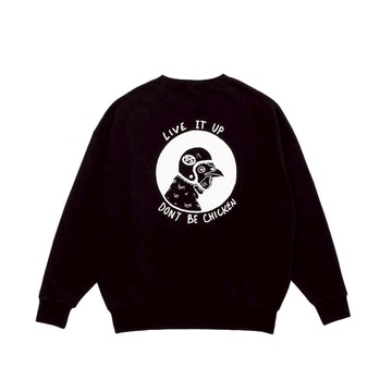 日本限定 POLER 13oz HEAVY WEIGHT RELAX FIT COLLECTION - CHICKEN CREW 寬鬆版衛衣 / 休閒上衣 / 黑色