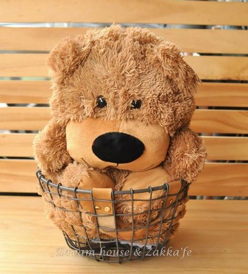 Zakka 鄉村風仿舊鐵線圓形雙提把鐵籃/置物籃/收納籃《質感超好》★很可愛喔★