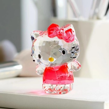 【超萌行銷】Enesco精品雕塑 Sanrio 三麗鷗 Hello Kitty透明居家擺飾 EN40383