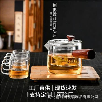 茶水分離大容量手工耐熱耐冷高硼硅玻璃側把煮茶器電陶爐圍爐功夫