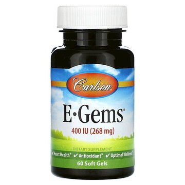Carlson, E-Gems，400 國際單位（268 毫克），60 粒軟膠囊