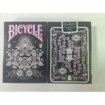 【USPCC 撲克】BICYCLE 限量 Trans Night Sakura edition 撲克(夜櫻版)-原廠小壓