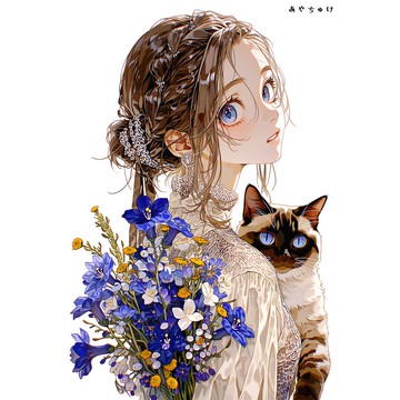 【4 月新品 3】07-120-0288 人物貼紙 春日女孩與動物