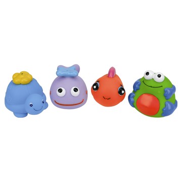K's Kids 奇智奇思 動物造型洗澡玩具 Set 4件組 無毒PVC  1組  藍色 + 紫色 + 紅色 + 綠色