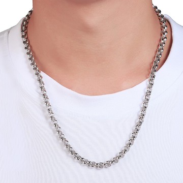 925純銀項鏈男嘻哈小眾高級搭配衣服o字鏈簡約個性男士潮銀鎖骨鏈
