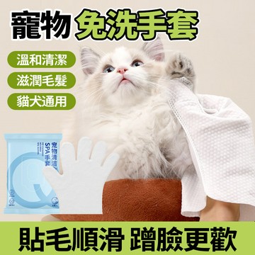 隔日達 寵物免洗手套 6入/包 乾洗清潔 貓咪洗澡 狗狗洗澡 免洗SPA手套 去污消臭 亮澤毛髮 免沖洗澡巾 寵物沐浴