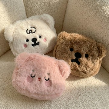 天藍小舖-可愛絨毛小熊收納包-共3色-$79【A11115794】