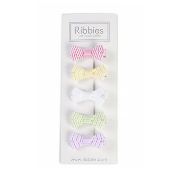 英國Ribbies 條紋蝴蝶結5入組
