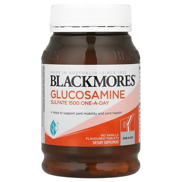 Blackmores, 每日一次殼糖胺硫酸鹽，香草味，1500 毫克，180 片