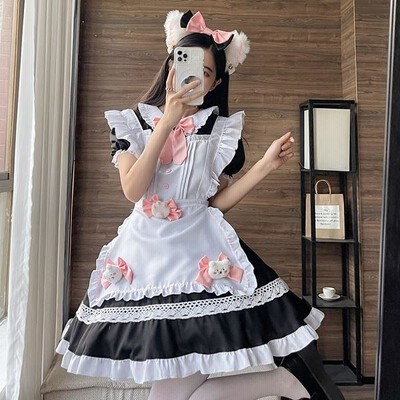 ♡ メイド服 コンカフェ お給仕 エプロン 2点セット♡ - コスプレ