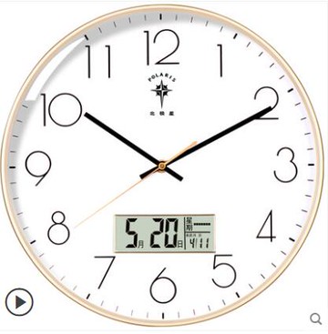 北極星客廳掛鐘家用時尚鐘表輕奢掛牆時鐘現代簡約大氣掛表石英鐘