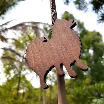 手工木作創意鑰匙圈  博美 A