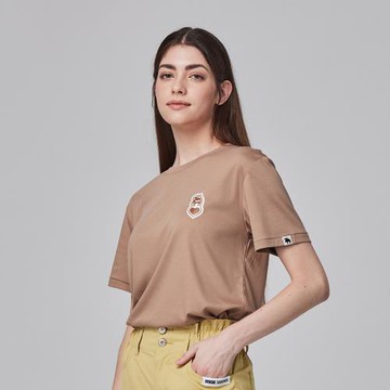 moz瑞典 愛心駝鹿 舒適 冰河棉 100%純棉 涼感彈力T恤-可可(亞洲版)女款