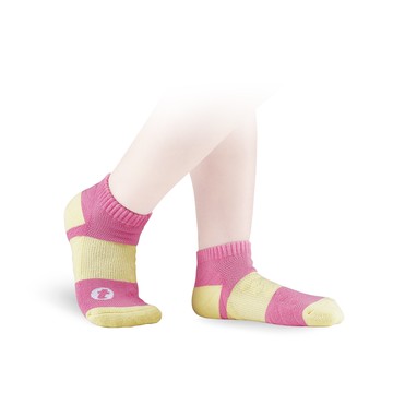 【titan】太肯運動 全方位Kids襪_黃/粉紅 (適3-8歲)｜緩衝加強支撐｜防磨透氣｜腳趾防撞止滑｜MIT台灣製造