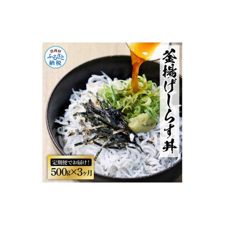 ふるさと納税 《3ヶ月定期便》高知県産釜揚げしらす500g 定期便 定期コース 3回 簡易梱包 シラス 小分け 国産 釜揚げ しらす丼 海鮮丼 お茶漬け .. 高知県芸西村