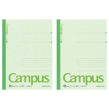 KOKUYO Campus全攤平筆記本 A罫 綠色  2本