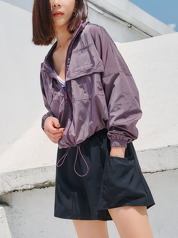 防潑水抗UV光澤短版外套