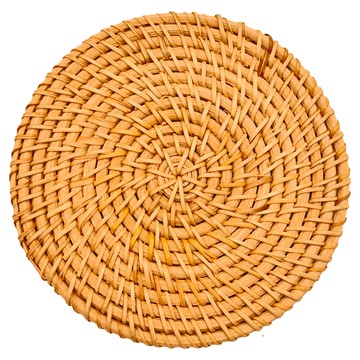 林中藤 手工編製 防滑杯墊 13cm  圓形 咖啡色  1個