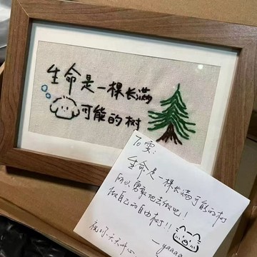 💥桃園出貨💥diy刺繡相框長方形iy手工相框材料包生日禮物diy手工禮物永久