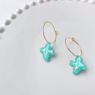 薄荷飛鳥夾式/針式耳環