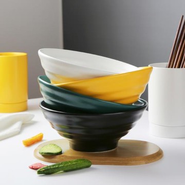 北歐簡約拉面碗家用大碗湯碗陶瓷大號湯面碗斗笠碗泡面碗吃面條碗