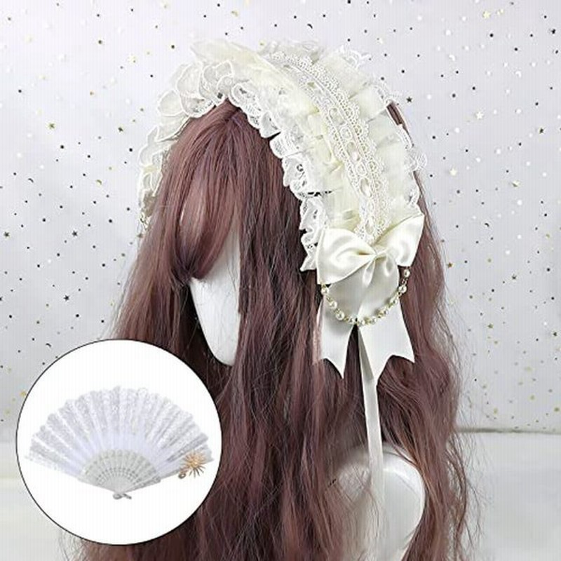 カチューシャ ロリータ ヘッドドレス ゴスロリ ブラック 髪飾り レース ヘアアクセサリー