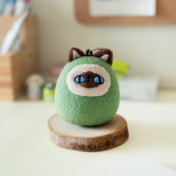 手工制牛油果暹羅貓公仔鑰匙圈