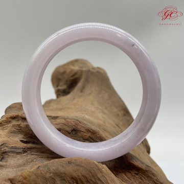 【肌容雪】天然緬甸A貨粉底灑烏雞翡翠特色手鐲 編號180 (鐲寬57.2mm #18.5號)