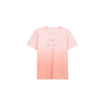GIORDANO  童裝紮染短袖上衣 OH!GIRL - 95 漸層橘粉