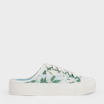 印花厚底休閒鞋