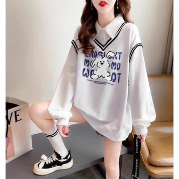 薄款長袖T恤少女春秋裝12歲女大童13初中學生15Polo領假兩件上衣