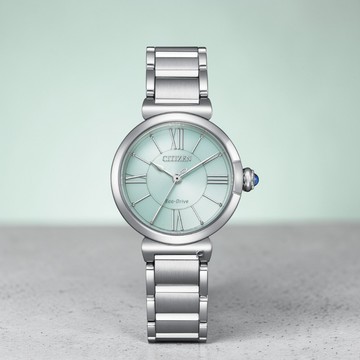 CITIZEN 星辰錶 L系列 光動能腕錶 女錶 手錶 指針錶-EM1070-83L/綠29.5mm