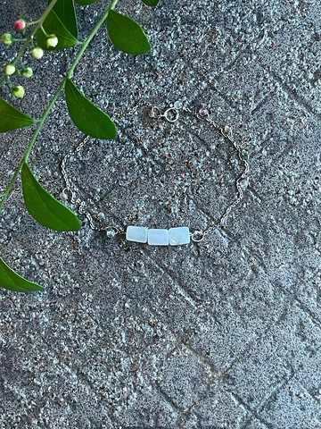 細手鍊 II 緬甸玉小方塊X碧璽珠 I 防敏包金保色鍊緬甸A貨翡翠