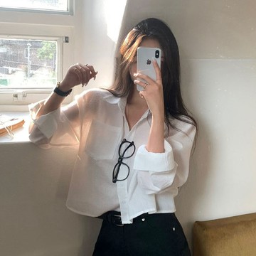 ˏˋ 𝐻𝑒𝑦 𝑆𝑝𝑟𝑖𝑛𝑔 - ̗̀ 🌷⛅️ ̖́‎chic 韓版條紋防曬襯衫 女生上衣