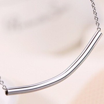 現貨+預購 925純銀項鍊 吊墜-彎管造型時尚經典百搭母親節生日情人節禮物女配件73y83【獨家進口】【米蘭精品】