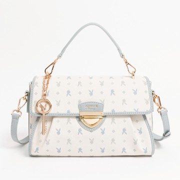 PLAYBOY - 翻蓋手提包附長背帶  Blissful系列 - 藍色