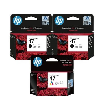 【2黑1彩組合】HP NO.47 (6ZD21AA 黑色+6ZD61AA 彩色) 高印量原廠墨水匣 適用HP Deskjet UIA 4925