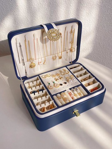 飾品收納盒 首飾盒2021新款高級精致手飾品項鏈手鐲戒指耳環耳釘高檔大收納盒【林之舍】