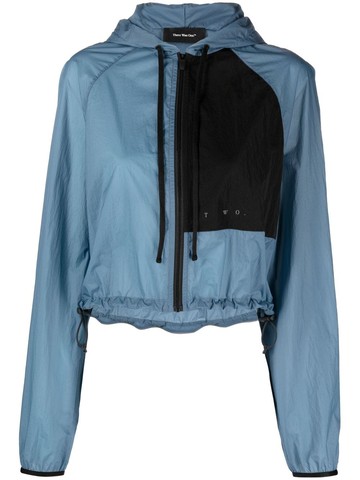 There Was One - cropped hooded lightweight jacket - women - Polyamide - S - Blue
