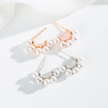 白珠鑲環耳環(J053L3Q000A) - JUJURY